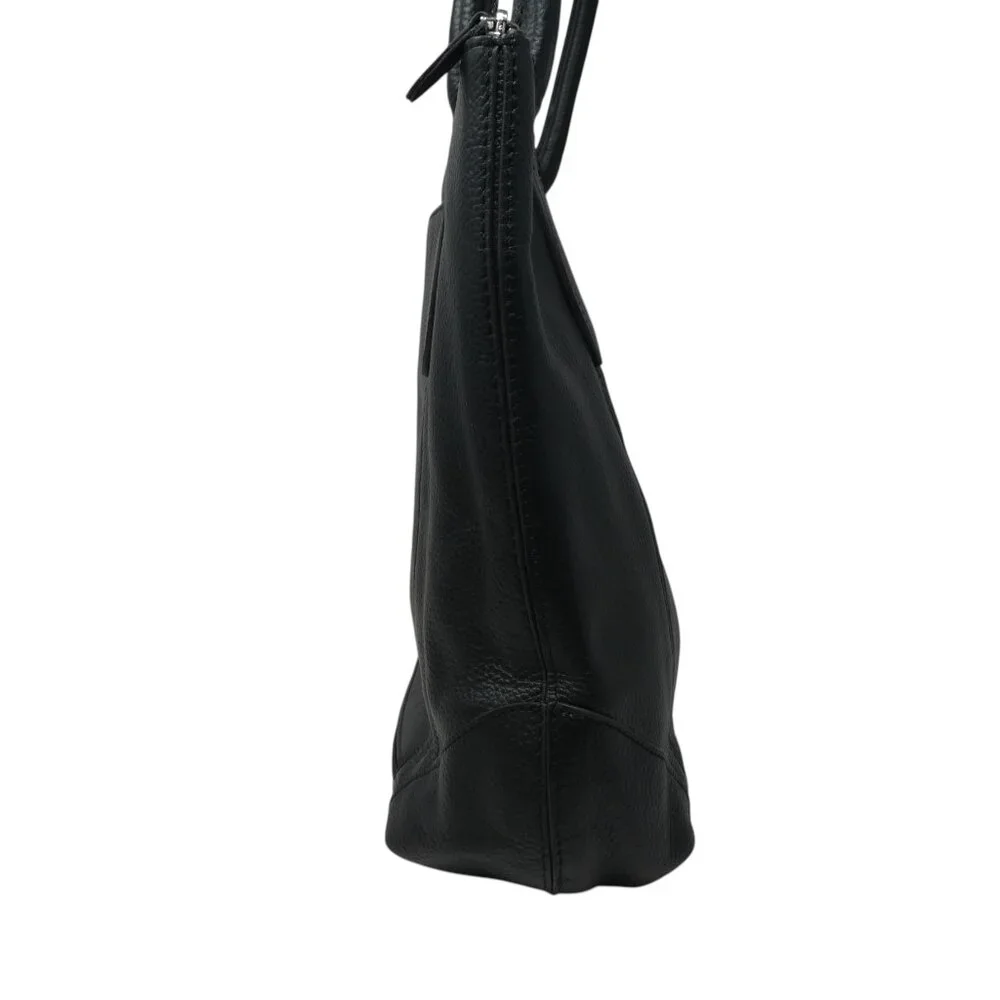 Lodis Black Pebbled Leather Tote Shoulder Bag Purse